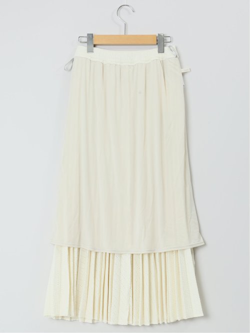 ハンチ/HUNCH カットジャガード プリーツロングスカート