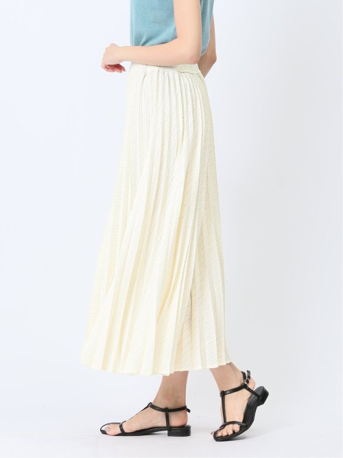 ハンチ/HUNCH カットジャガード プリーツロングスカート