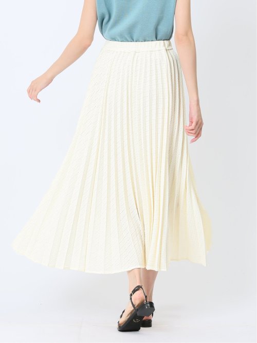 ハンチ/HUNCH カットジャガード プリーツロングスカート