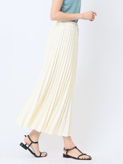 ハンチ/HUNCH カットジャガード プリーツロングスカート