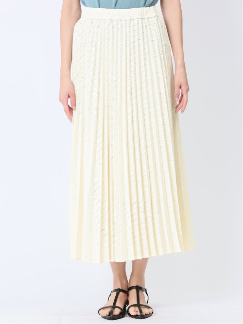 ハンチ/HUNCH カットジャガード プリーツロングスカート