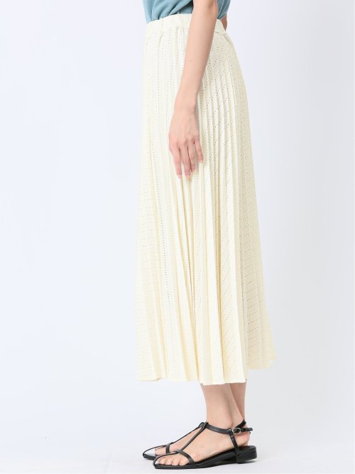ハンチ/HUNCH カットジャガード プリーツロングスカート