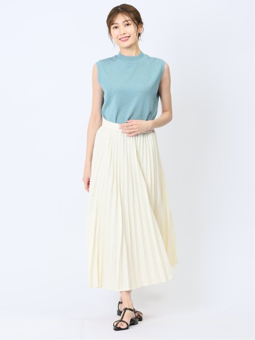 ハンチ/HUNCH カットジャガード プリーツロングスカート