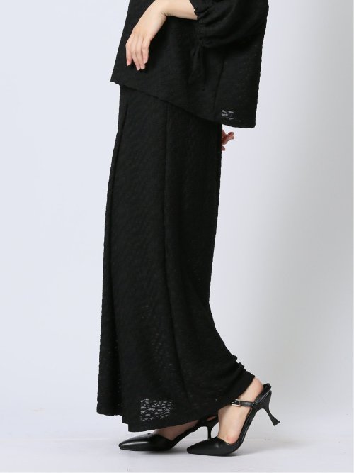 ハンチ/HUNCH カットジャガード ボックスタック ロングスカート