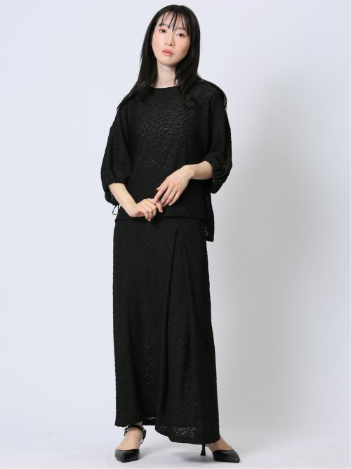 ハンチ/HUNCH カットジャガード ボックスタック ロングスカート