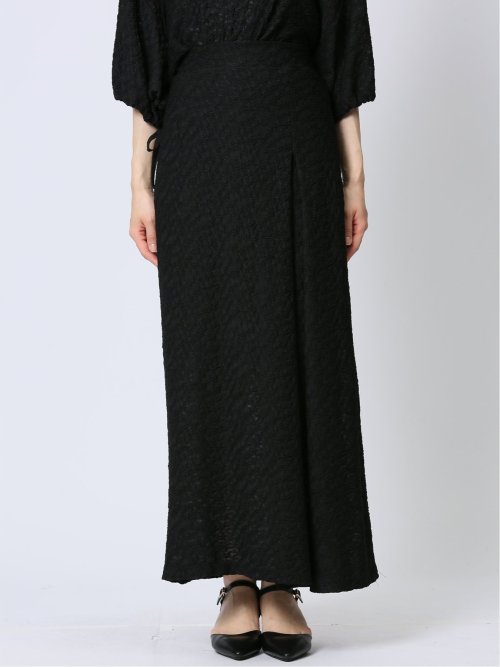 ハンチ/HUNCH カットジャガード ボックスタック ロングスカート