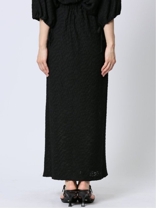 ハンチ/HUNCH カットジャガード ボックスタック ロングスカート