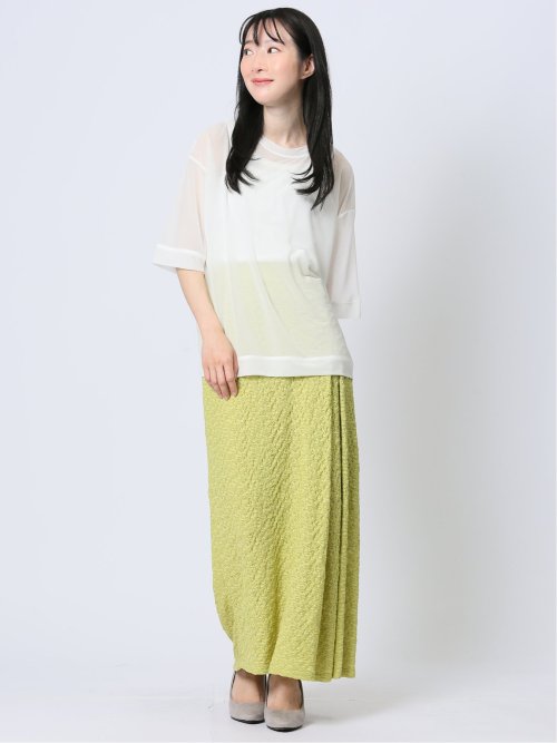 ハンチ/HUNCH カットジャガード ボックスタック ロングスカート