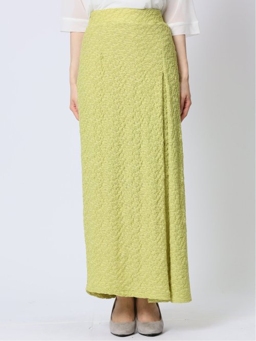 ハンチ/HUNCH カットジャガード ボックスタック ロングスカート