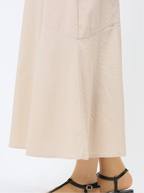 ハンチ/HUNCH 無地 フレンチリネン フレアスカート