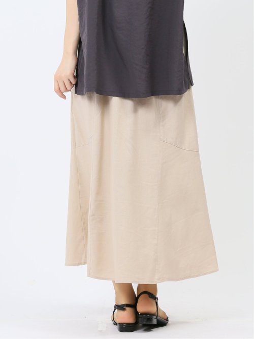 ハンチ/HUNCH 無地 フレンチリネン フレアスカート