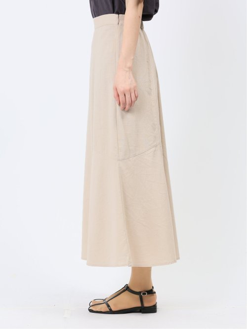 ハンチ/HUNCH 無地 フレンチリネン フレアスカート