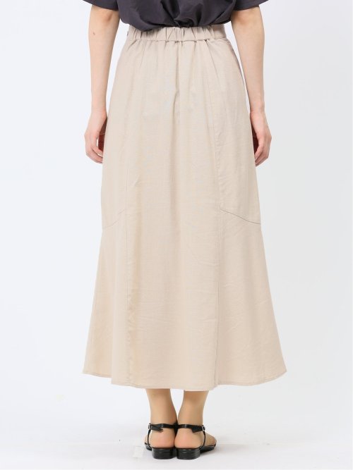 ハンチ/HUNCH 無地 フレンチリネン フレアスカート