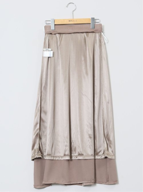 チャームベリーチック/CHRM BERRY TIC ワッシャーサテン ロングタイトスカート