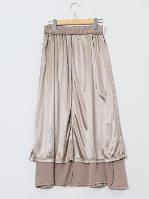 チャームベリーチック/CHRM BERRY TIC ワッシャーサテン ロングタイトスカート