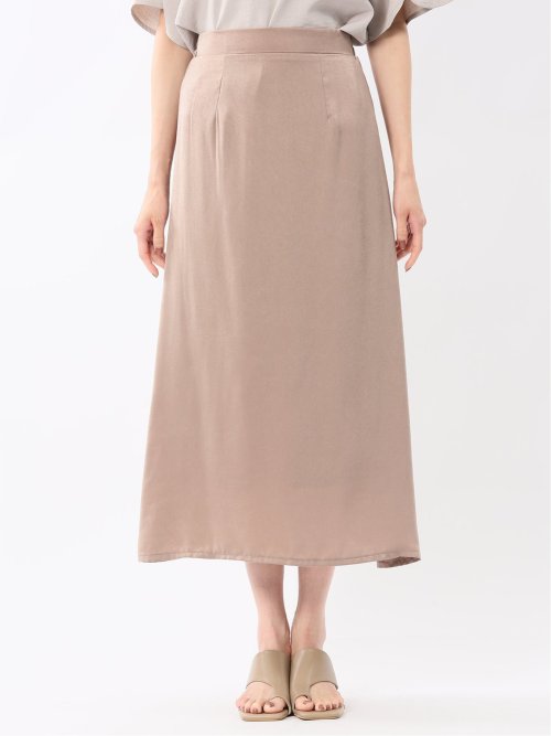 チャームベリーチック/CHRM BERRY TIC ワッシャーサテン ロングタイトスカート