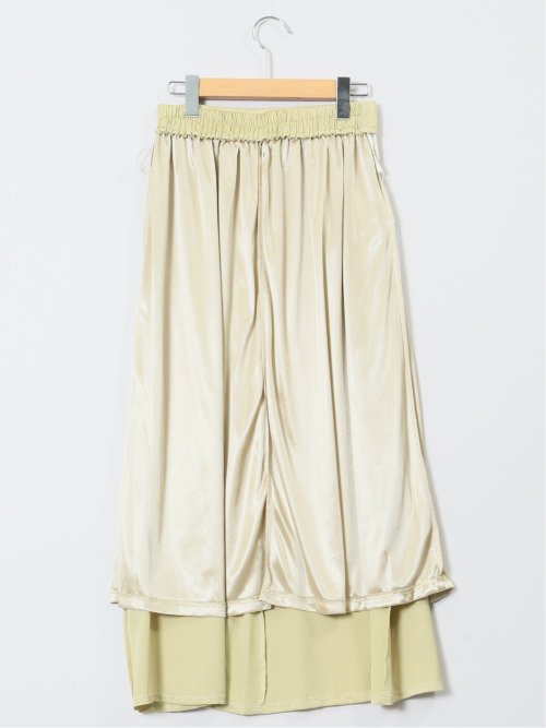 チャームベリーチック/CHRM BERRY TIC ワッシャーサテン ロングタイトスカート