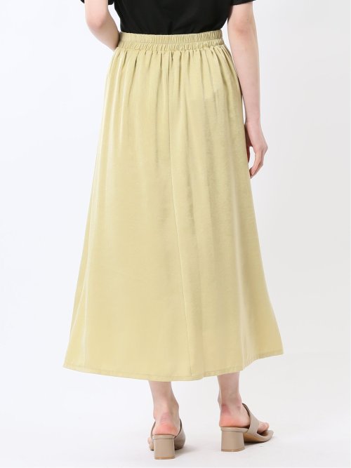 チャームベリーチック/CHRM BERRY TIC ワッシャーサテン ロングタイトスカート