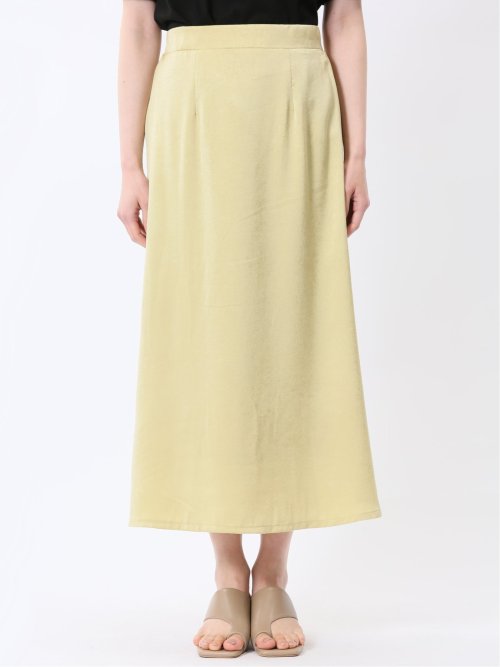 チャームベリーチック/CHRM BERRY TIC ワッシャーサテン ロングタイトスカート