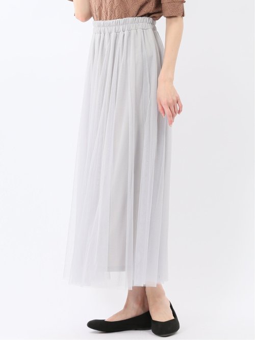 チャームベリーチック/CHRM BERRY TIC チュール無地 ギャザースカート