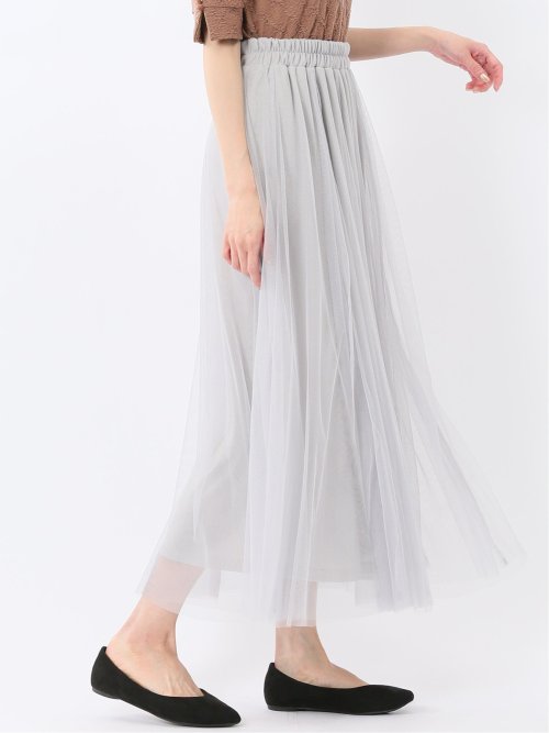 チャームベリーチック/CHRM BERRY TIC チュール無地 ギャザースカート