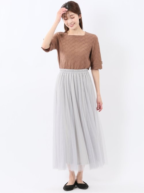 チャームベリーチック/CHRM BERRY TIC チュール無地 ギャザースカート