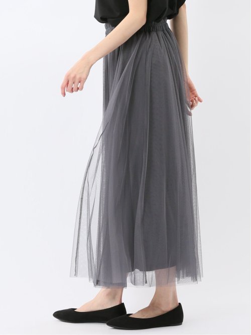 チャームベリーチック/CHRM BERRY TIC チュール無地 ギャザースカート