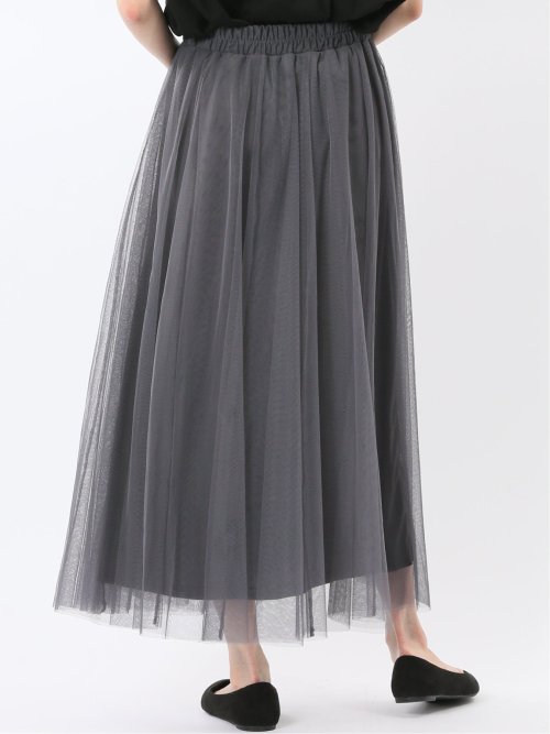 チャームベリーチック/CHRM BERRY TIC チュール無地 ギャザースカート