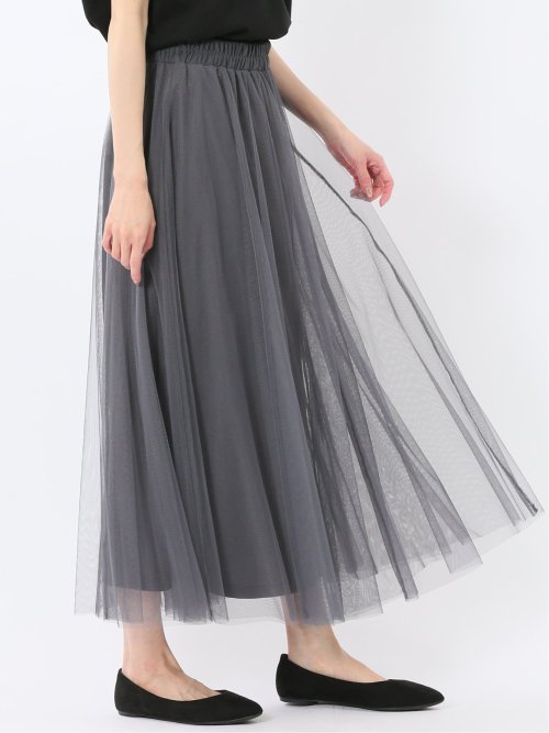 チャームベリーチック/CHRM BERRY TIC チュール無地 ギャザースカート