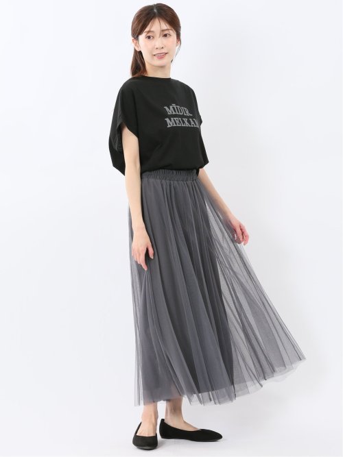 チャームベリーチック/CHRM BERRY TIC チュール無地 ギャザースカート