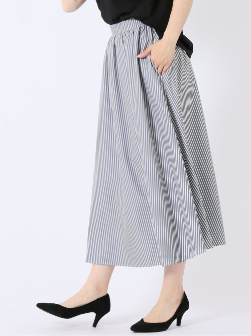 チャームベリーチック/CHRM BERRY TIC ストライプ プリント ギャザー スカート