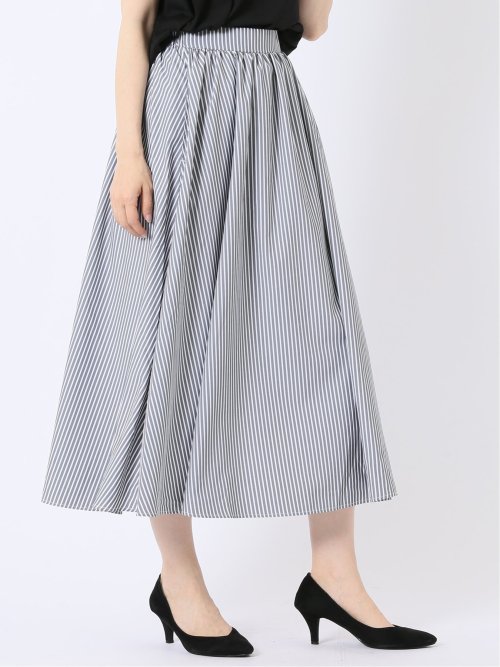 チャームベリーチック/CHRM BERRY TIC ストライプ プリント ギャザー スカート