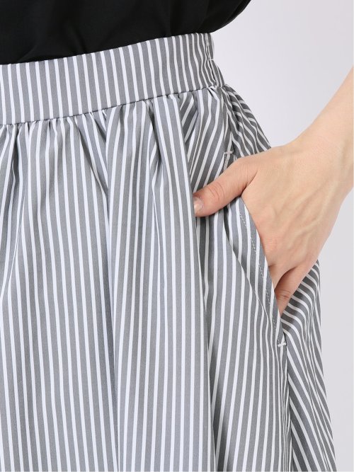 チャームベリーチック/CHRM BERRY TIC ストライプ プリント ギャザー スカート