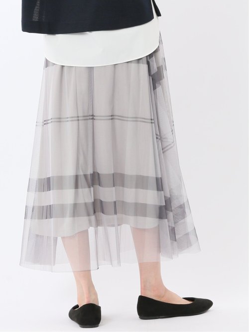 チャームベリーチック/CHRM BERRY TIC チュールチェック柄 ギャザースカート