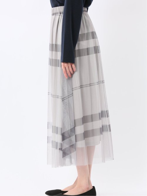 チャームベリーチック/CHRM BERRY TIC チュールチェック柄 ギャザースカート