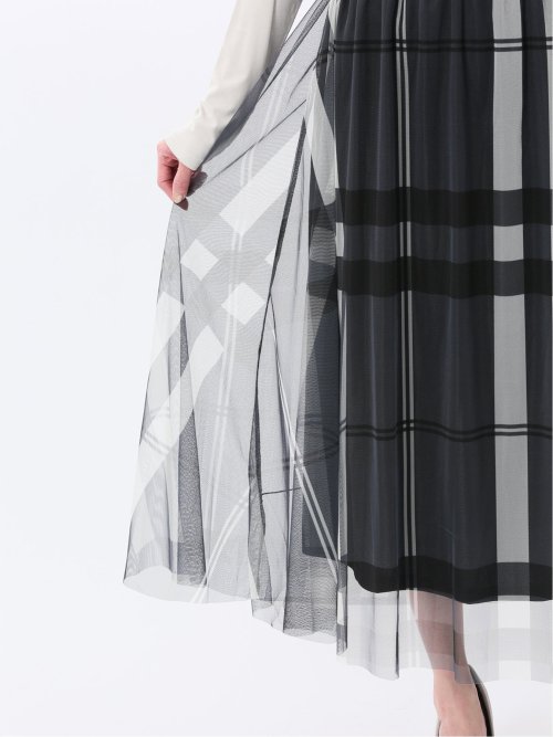 チャームベリーチック/CHRM BERRY TIC チュールチェック柄 ギャザースカート