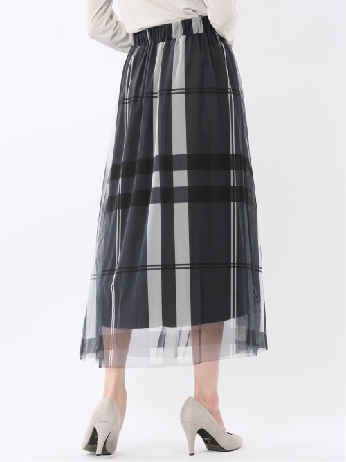 チャームベリーチック/CHRM BERRY TIC チュールチェック柄 ギャザースカート