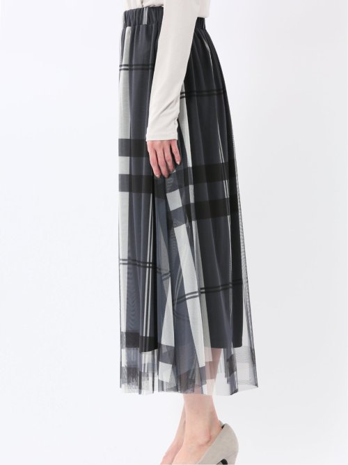 チャームベリーチック/CHRM BERRY TIC チュールチェック柄 ギャザースカート