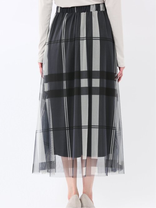 チャームベリーチック/CHRM BERRY TIC チュールチェック柄 ギャザースカート