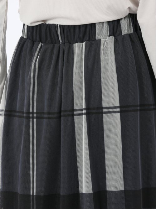 チャームベリーチック/CHRM BERRY TIC チュールチェック柄 ギャザースカート