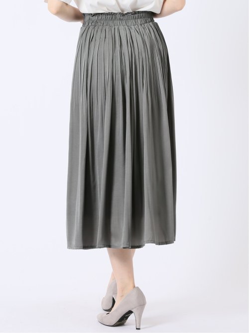 チャームベリーチック/CHRM BERRY TIC サテン 消し プリーツ ロング スカート