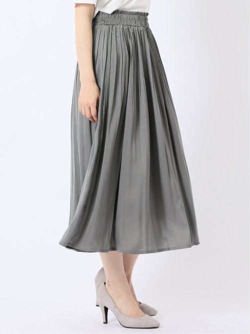 チャームベリーチック/CHRM BERRY TIC サテン 消し プリーツ ロング スカート