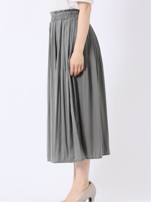 チャームベリーチック/CHRM BERRY TIC サテン 消し プリーツ ロング スカート