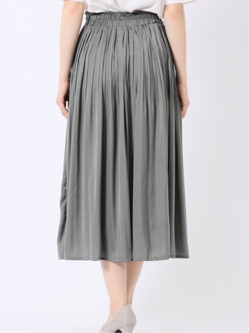 チャームベリーチック/CHRM BERRY TIC サテン 消し プリーツ ロング スカート