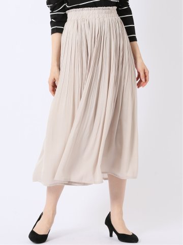 チャームベリーチック/CHRM BERRY TIC サテン 消し プリーツ ロング スカート