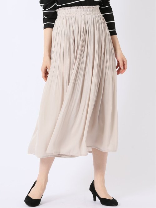 チャームベリーチック/CHRM BERRY TIC サテン 消し プリーツ ロング スカート