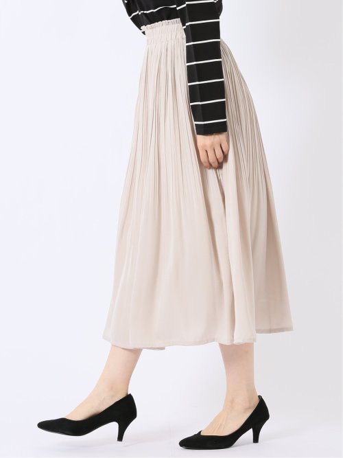 チャームベリーチック/CHRM BERRY TIC サテン 消し プリーツ ロング スカート