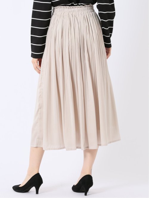 チャームベリーチック/CHRM BERRY TIC サテン 消し プリーツ ロング スカート