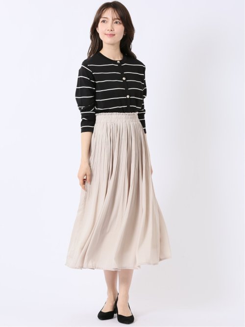 チャームベリーチック/CHRM BERRY TIC サテン 消し プリーツ ロング スカート