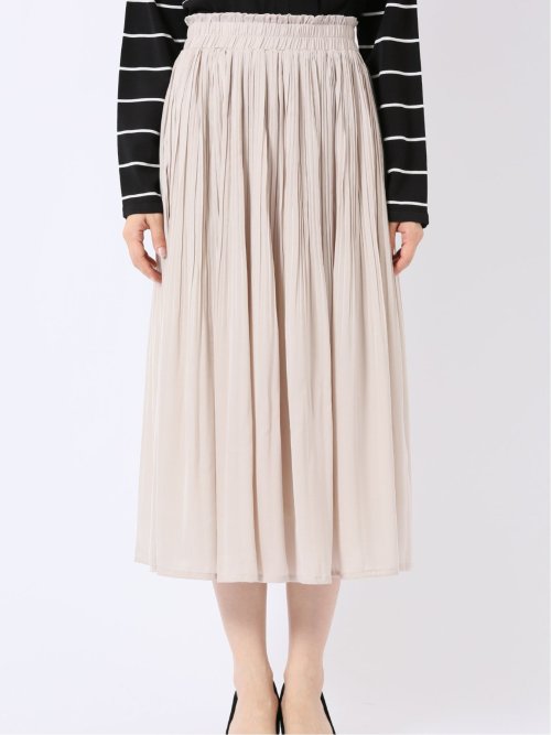 チャームベリーチック/CHRM BERRY TIC サテン 消し プリーツ ロング スカート